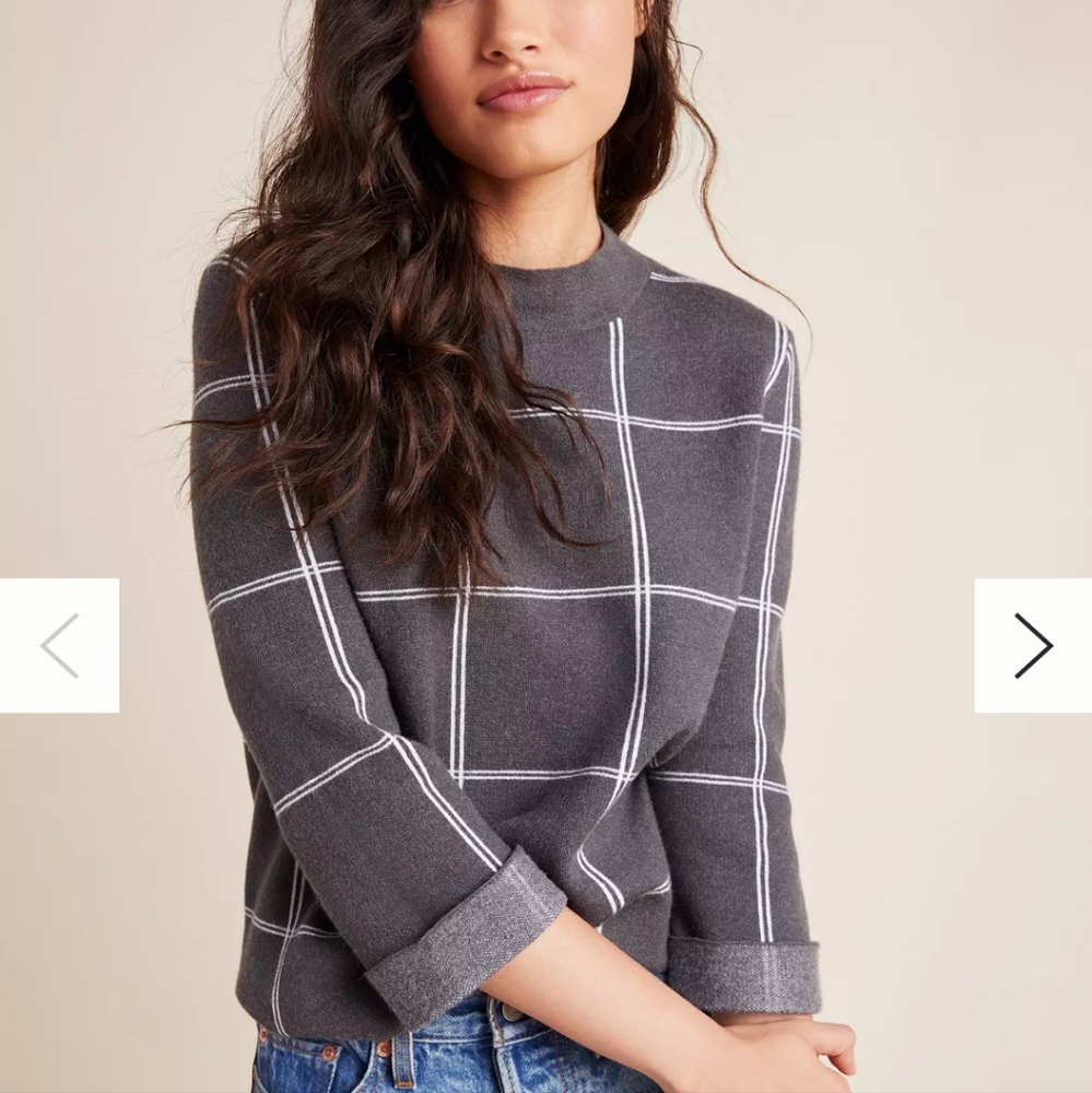 Anthropologie plaid sweater NWT